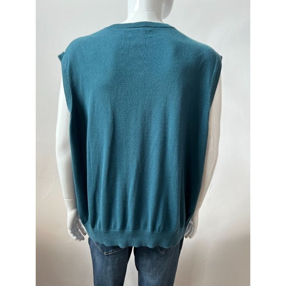 PGA Pro Series V Neck Vest Big and Tall  XXL Blue  Stripes Cotton - Picture 5 of 15